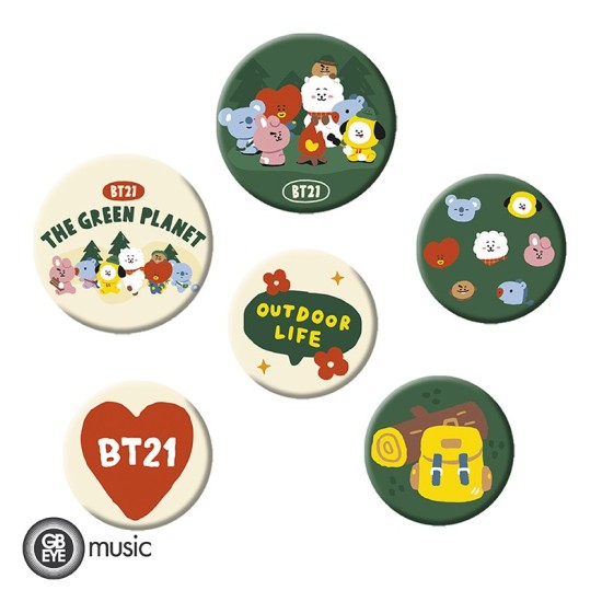 Bt21 - Badge Pack - Green Planet X4