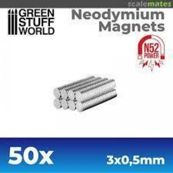 Neodymium Magnets 3X0'5Mm - 50 Units (N52)