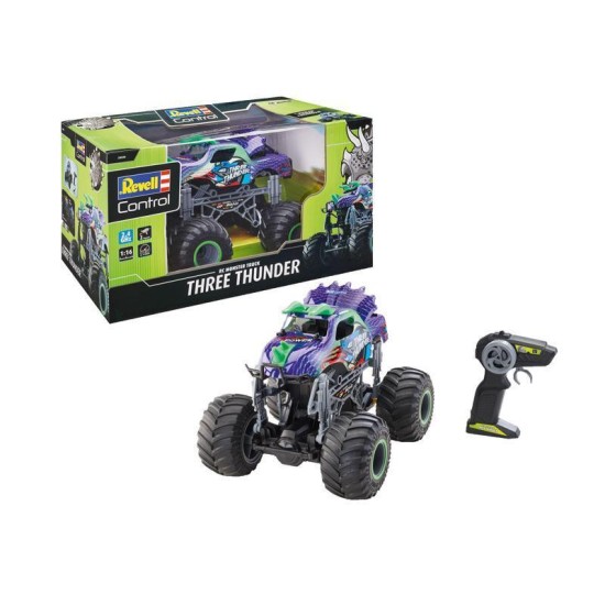 Rc Dino Monster Truck Three Thunder Revell Control Afstandbestuurbare Auto