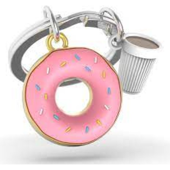 Donut Keyring Donut With Coffee Cup -