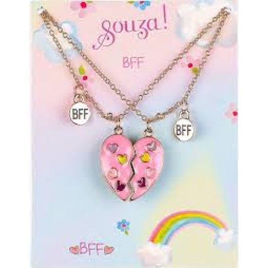 Giftpack Bff Heart 2 Necklaces (2 Pcs/Card 1 Card)