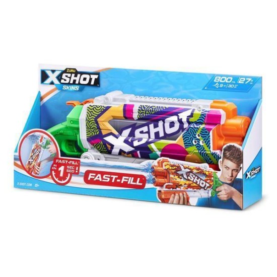 Zuru X-Shot Waterpistool Fast Fill Skins Pump Action 500Ml