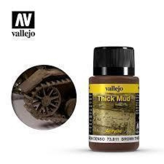 Vallejo Weathering Effects Thick Mud Brown 40 Ml