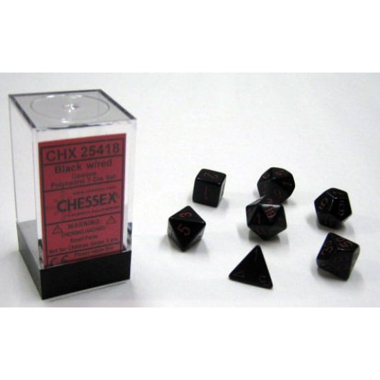 Dice Set Opa Poly Lt. Black/Red (7)