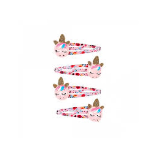 Hair Clips Aily Unicorn (4 Pcs/Card 1 Card)