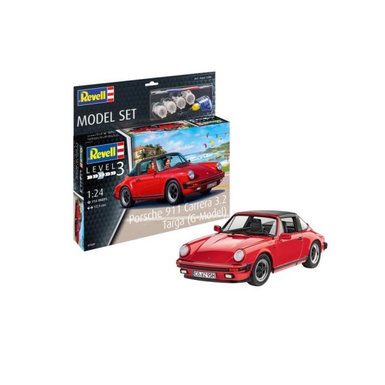 Model Set Porsche 911 Carrera 3.2 Targa (G-Model) Revell Modelbouwpakket Met Basisaccessoires