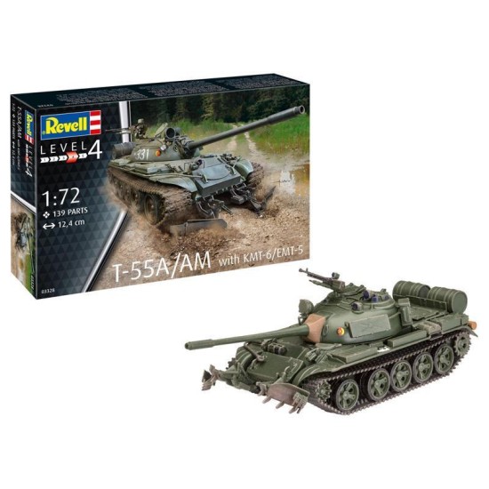 T-55A/Am With Kmt-6/Emt-5 Revell Modelbouwpakket