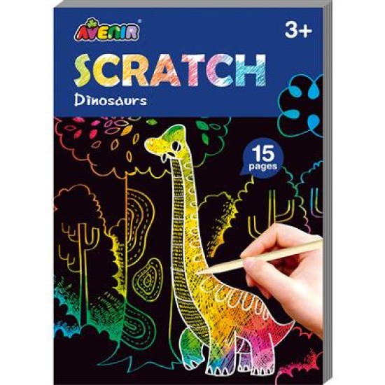 Avenir Scratch: Art Book Mini A6 / Dinosaurussen 10X0.7X14Cm