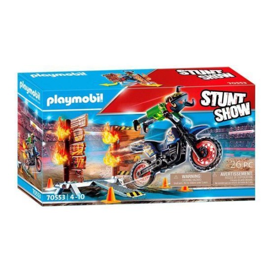 Playmobil Stuntshow Motor Met Vuurmuur - 70553