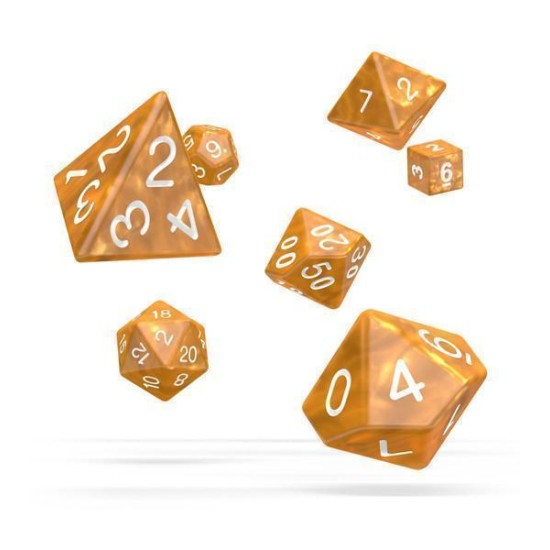 Oakie Doakie Dice Rpg Set Marble - Orange (7)