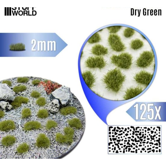 Static Grass Tufts 2 Mm - Dry Green