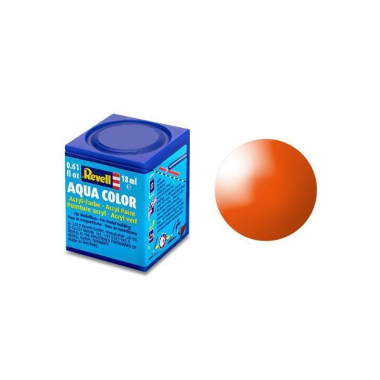 Oranje Glanzend Aqua Color 18 Ml Revell Modelbouwverf Op Waterbasis