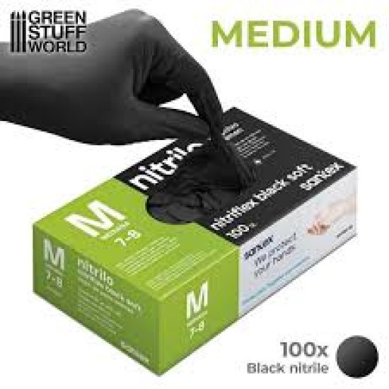 Black Nitrile Gloves - Medium