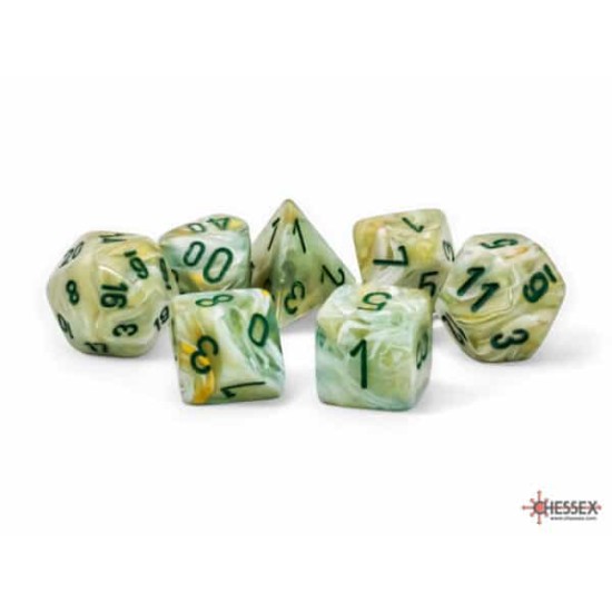 Chessex Marble Mega-Hedral™ Green/Dark Green 7-Die Set