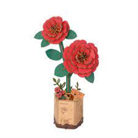 Houten Bloem Red Camellia Robotime