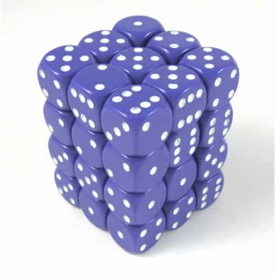 Dice Set Opa Purple/White 12Mm (36)