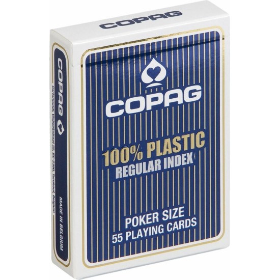 Copag 100% Plastic Poker Normal Faces Blauw - Speelkaarten