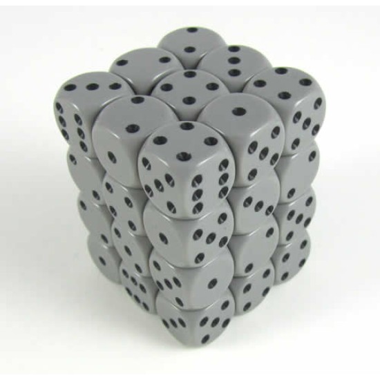 Dice Set Opa Dark Grey/Black 12Mm (36)